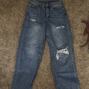 SHEIN Blue Distressed Women Jeans